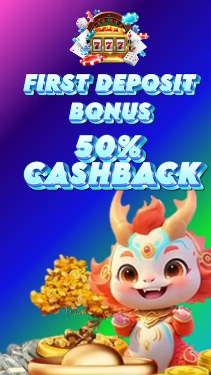 50% cashback first deposit bonus