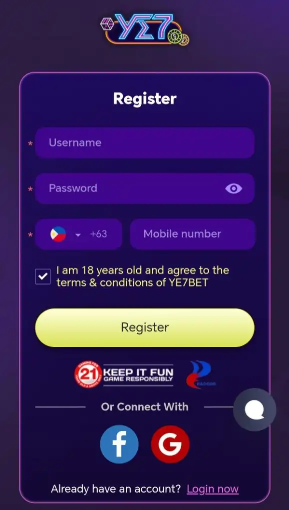 Ye7 Registration form